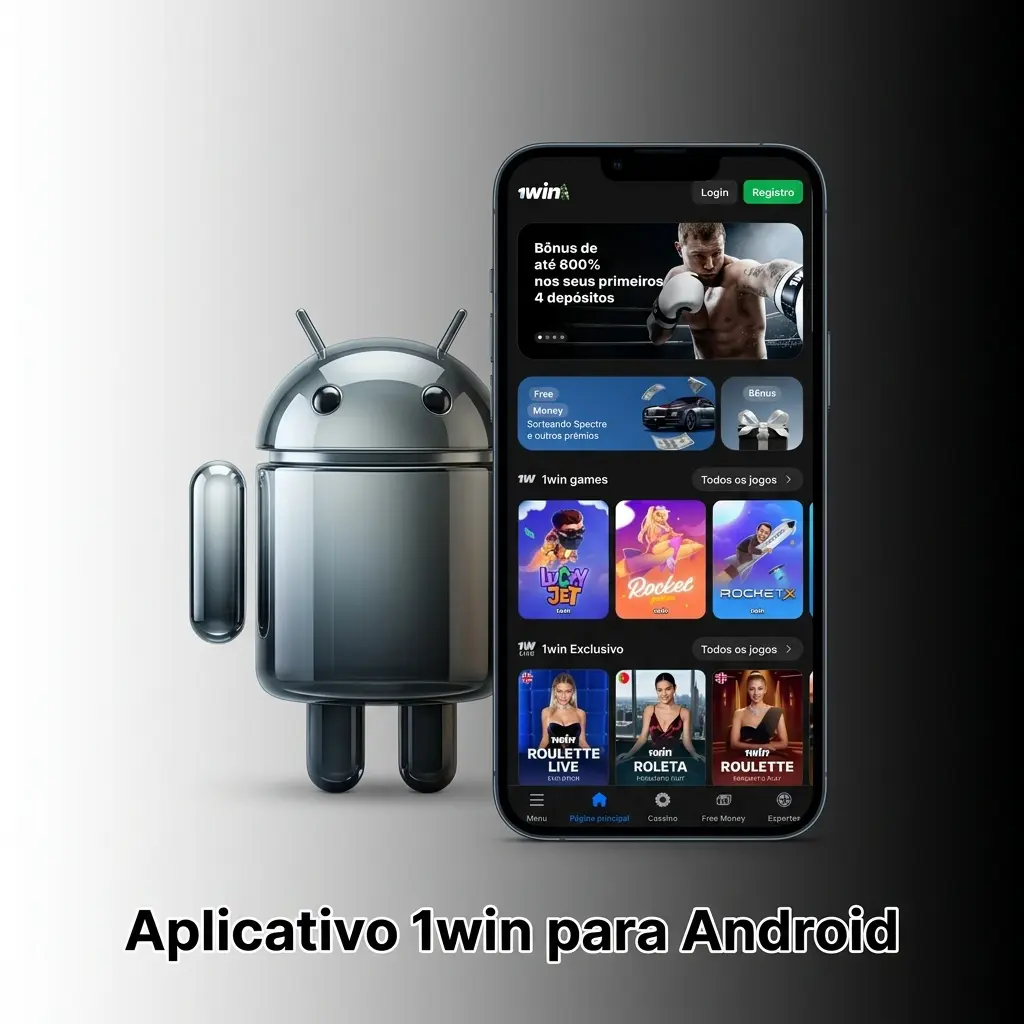 Aplicativo 1win para Android disponível para download gratuito com apostas e jogos de cassino no celular