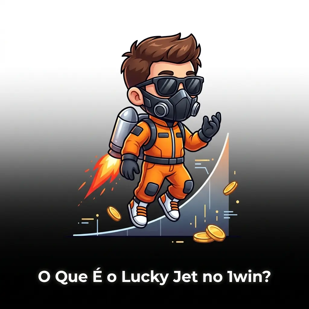 Personagem com jetpack voando no jogo Lucky Jet da plataforma 1win com multiplicador crescente